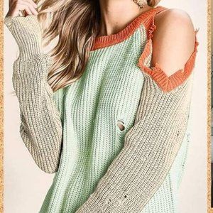 Cold shoulder sweater
